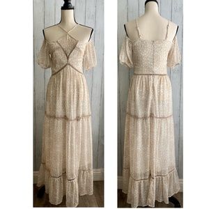 Disney Beauty & The Beast Cold Shoulder Maxi Dress